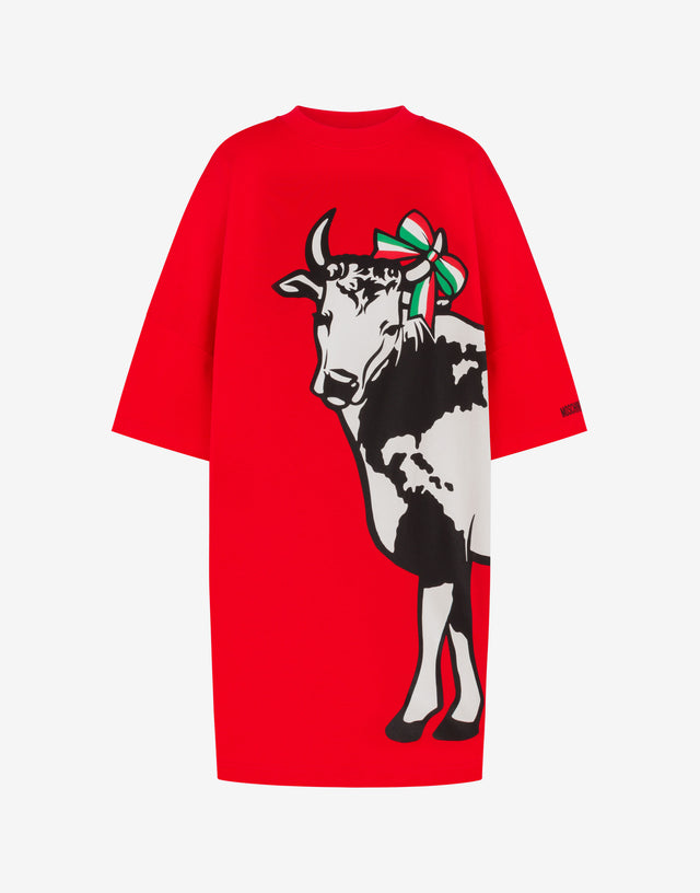 Abito oversize in cotone pesante Archive Rosso Moschino 0