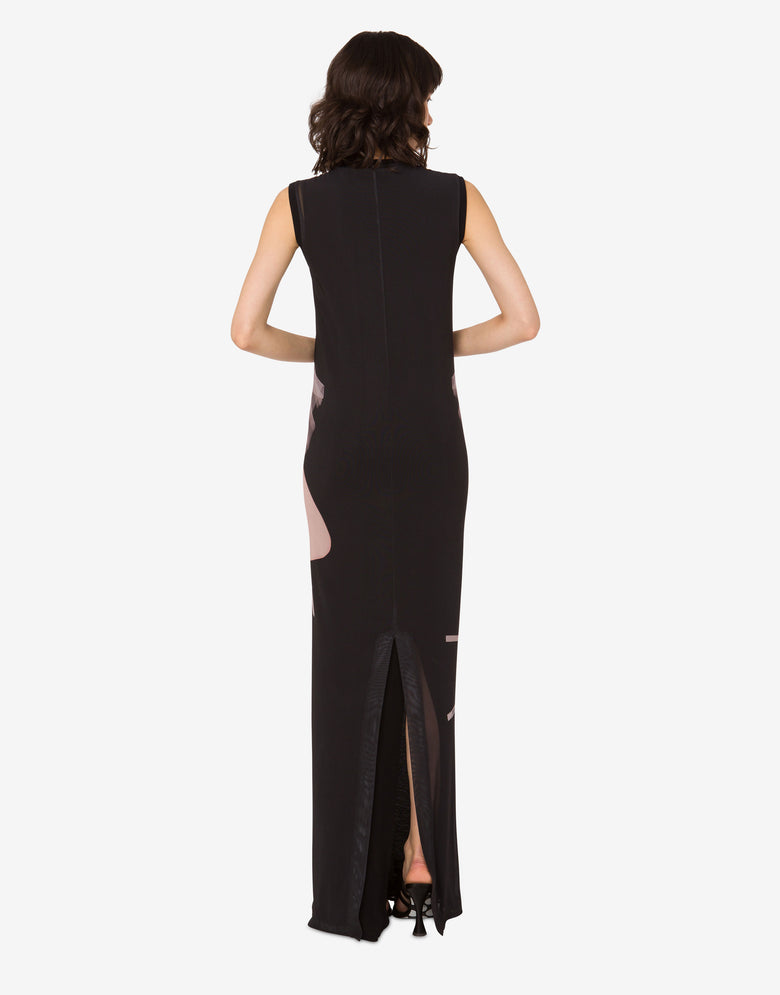 Robe en tulle stretch imprimé Noir Moschino 2