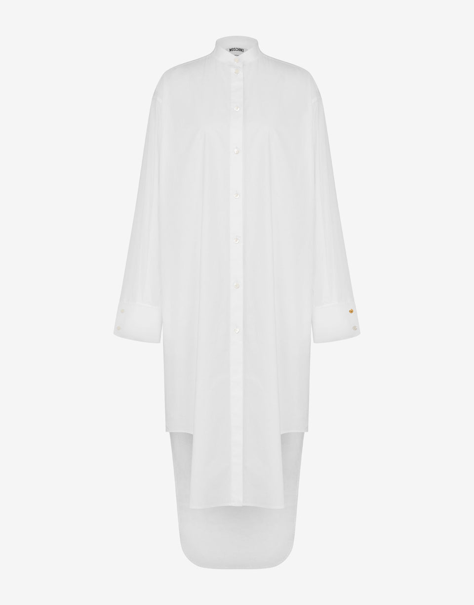 Robe en popeline de coton Laurel Crown Blanc Moschino 0