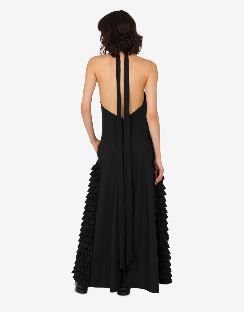 Robe en popeline de coton brodée Noir Moschino 2