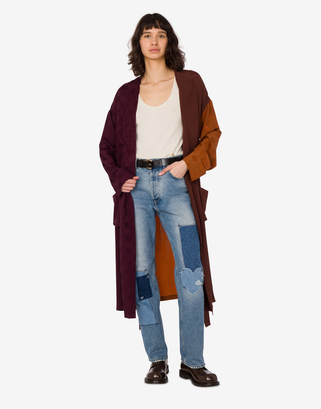Capospalla leggero in misto seta Marrone Moschino 1