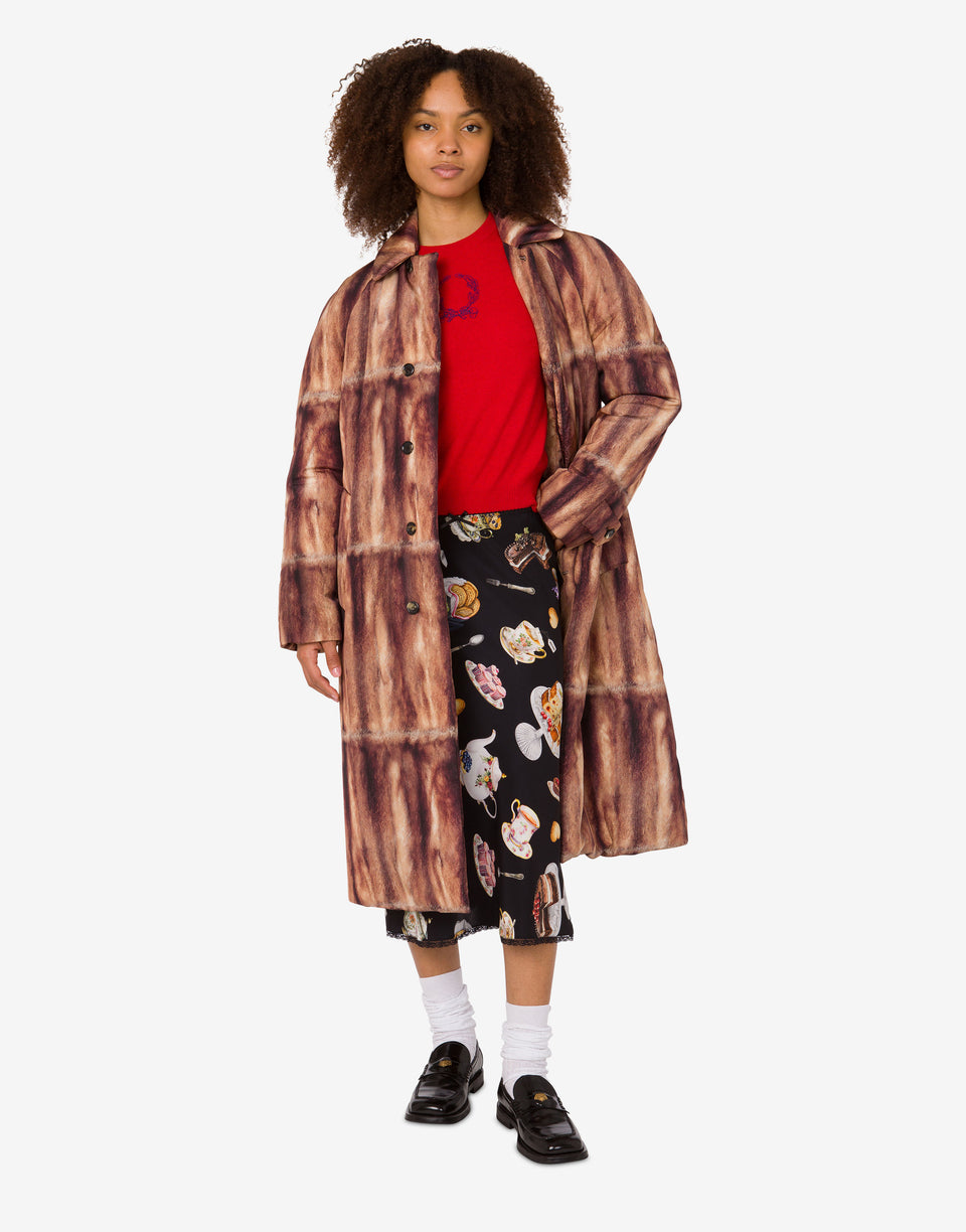 Piumino in tela stampato Marrone Moschino 1