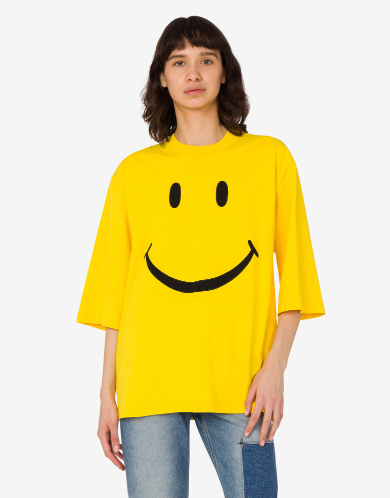 T-shirt en jersey de coton biologique Smiley® Jaune Moschino 2