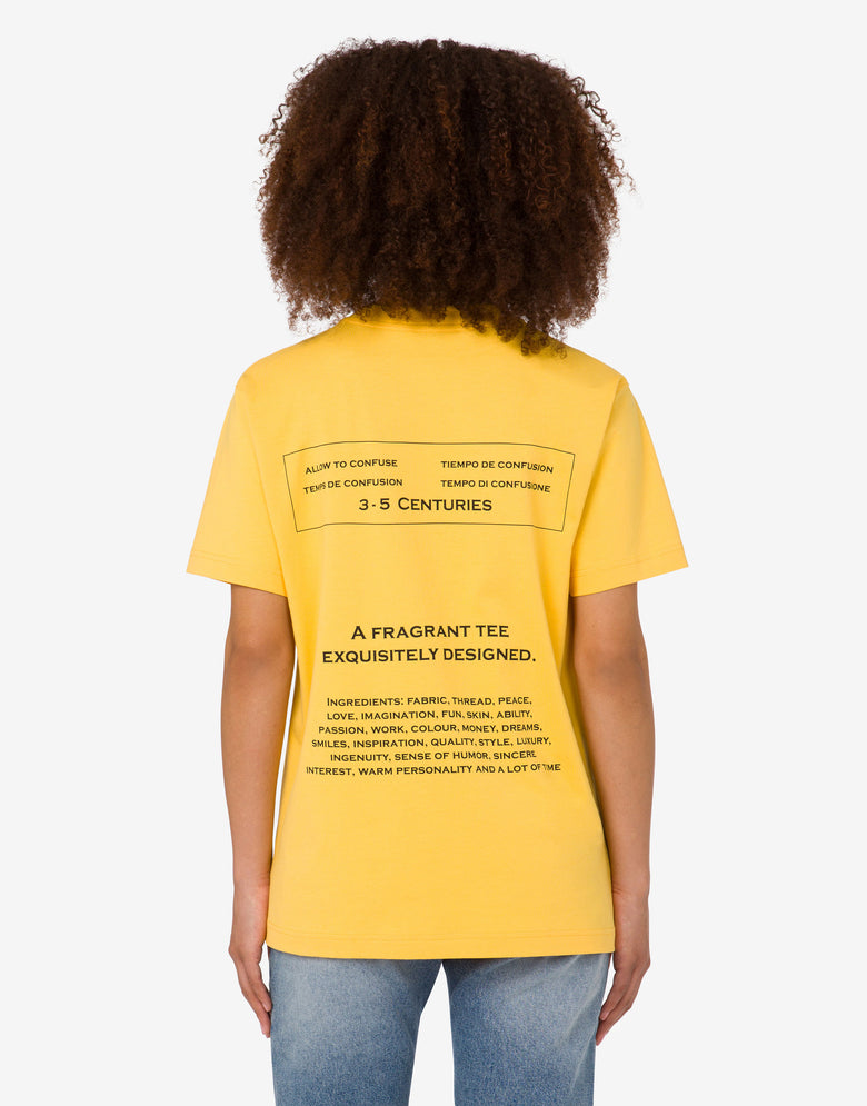 T-shirt en jersey de coton biologique imprimé Jaune Moschino 3