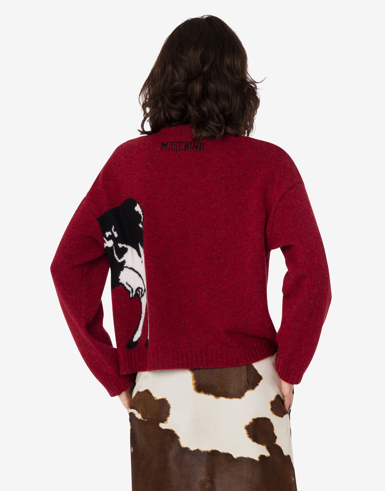 Pull en laine Shetland Archive Bordeaux Moschino 3