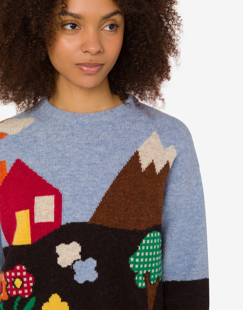Pull en laine Shetland Archive Multicolore Moschino 4