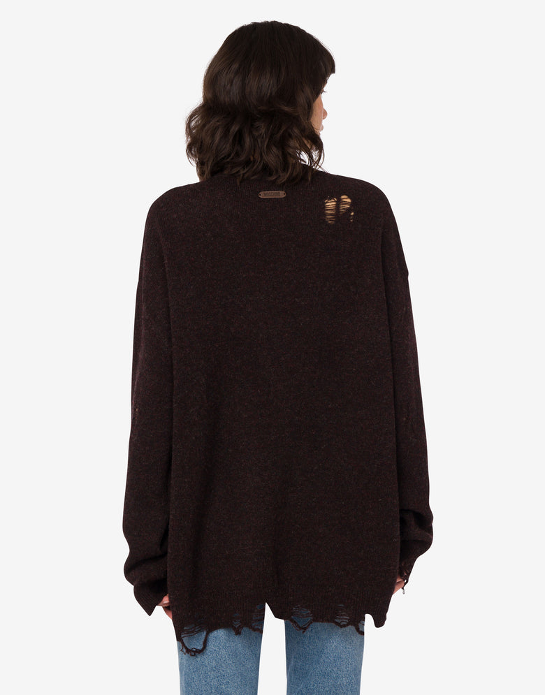 Pull en laine Shetland Marron foncé Moschino 3