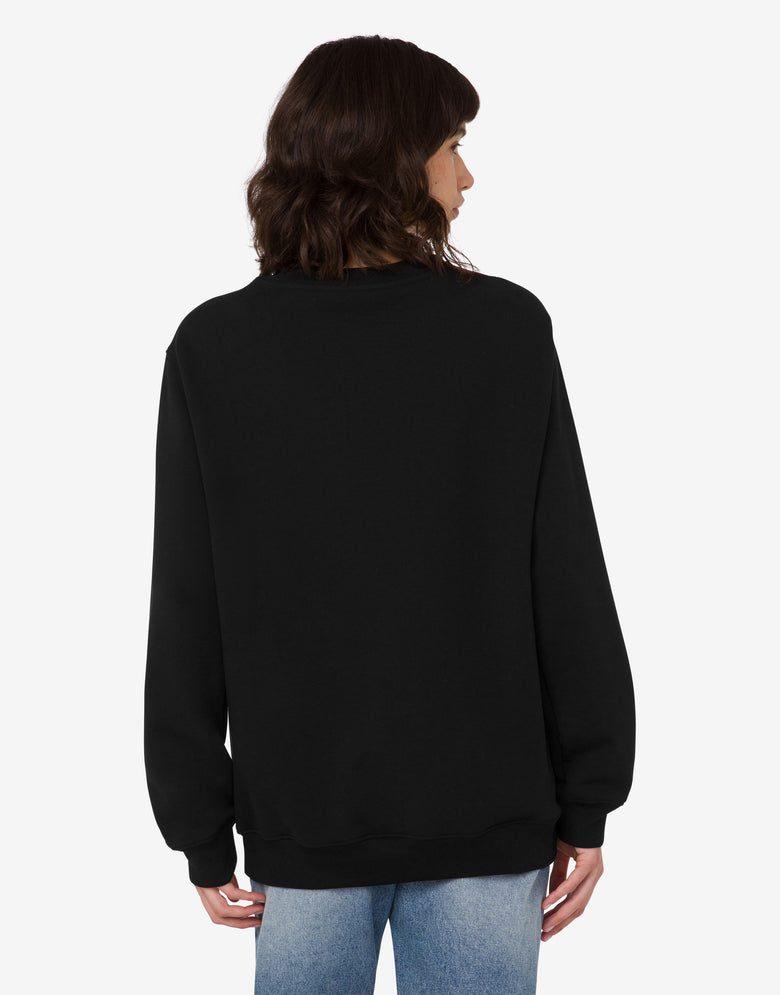 Sweat-shirt en coton biologique imprimé Noir Moschino 3