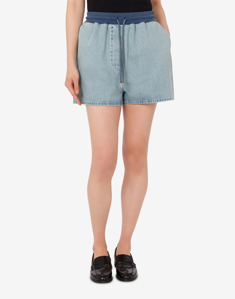 ๋ฉด ๋ฐ๋ ์ผํธ Light denim Moschino Jeans 1