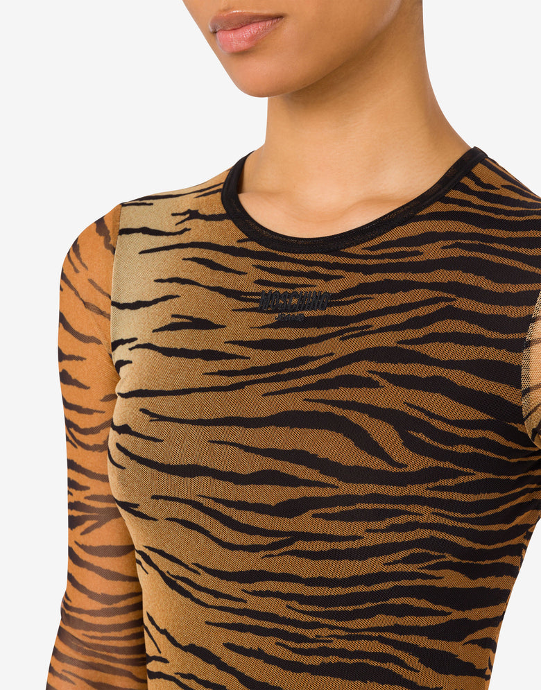 Robe en tulle imprimé Marron Moschino Jeans 3