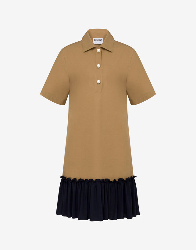 Robe en twill de coton Beige foncé Moschino Jeans 0