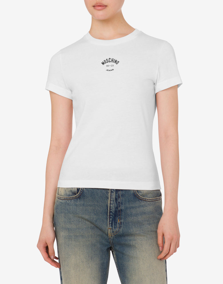 Camiseta de jersey de algodón estampado Blanco Moschino Jeans 1