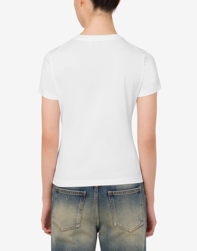 Camiseta de jersey de algodón estampado Blanco Moschino Jeans 2
