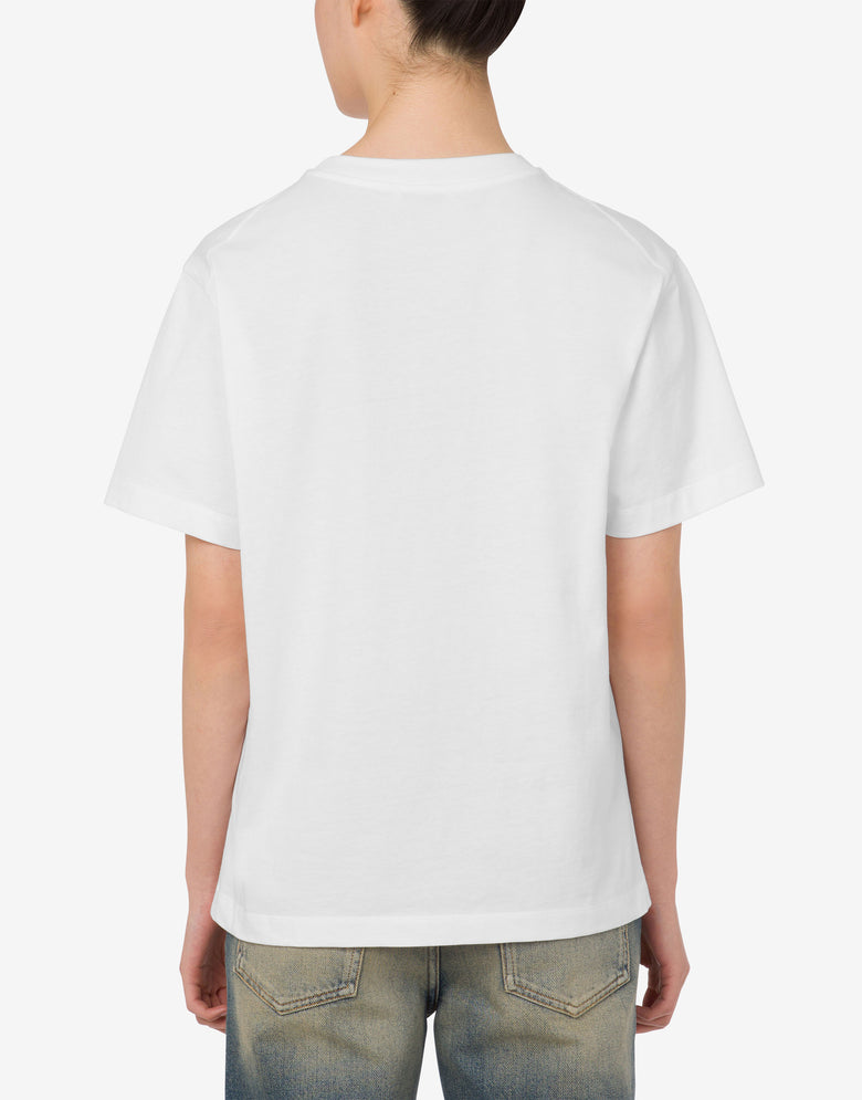 T-shirt en jersey de coton imprimé Blanc Moschino Jeans 2