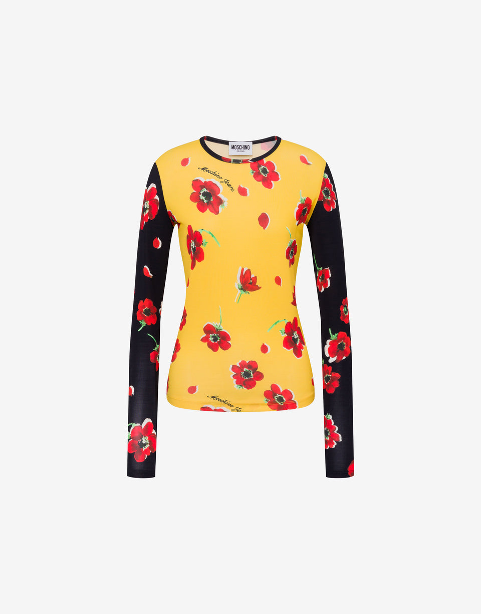 ์คํธ๋ ์น ์ ์ง ์์ฌ์ ํ๋ฆฐํธ ํฐ์
์ธ  Yellow Moschino Jeans 0