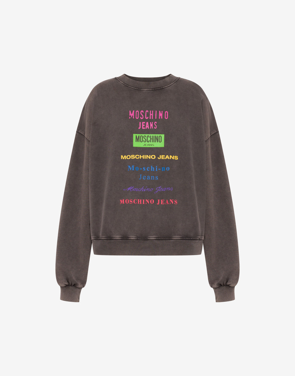 ๋ฉด ์์ฌ ํ๋ฆฐํธ ์ค์จํฐ Dark grey Moschino Jeans 0