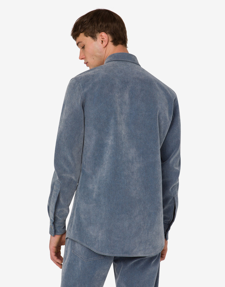 Chemise en denim floqué  Blue denim Moschino 3