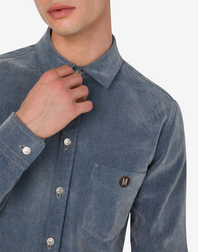 Chemise en denim floqué  Blue denim Moschino 4