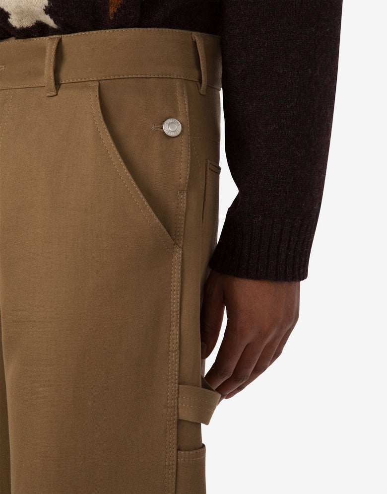 Pantalon double en tricot de coton Marron Moschino 4