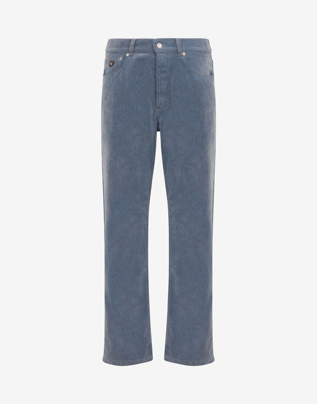 Pantalon en denim floqué  Blue denim Moschino 0