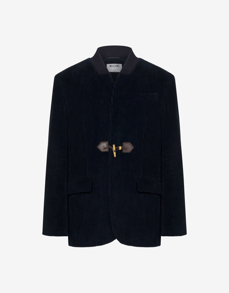 Giacca in velluto a coste Blu notte Moschino 0