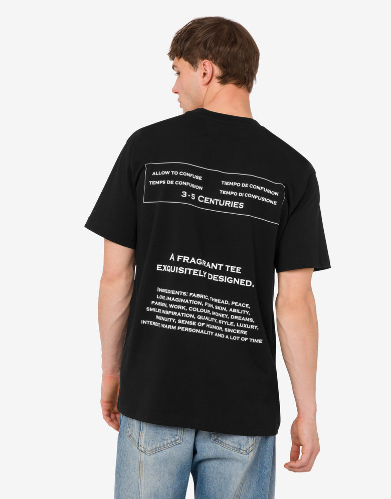 T-shirt en jersey de coton biologique imprimé Noir Moschino 3