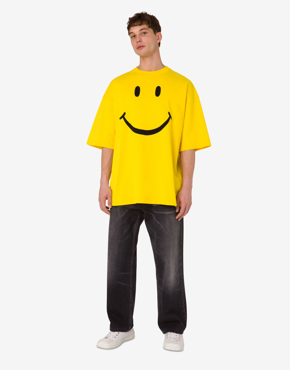 Organic cotton jersey T-shirt Smiley® Yellow Moschino 1