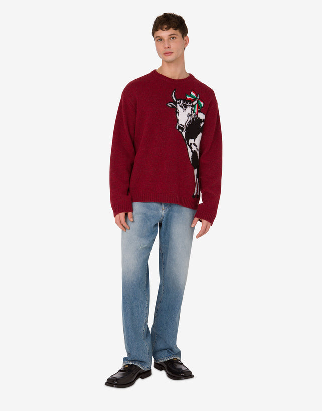 Pull en laine Shetland Archive Bordeaux Moschino 1