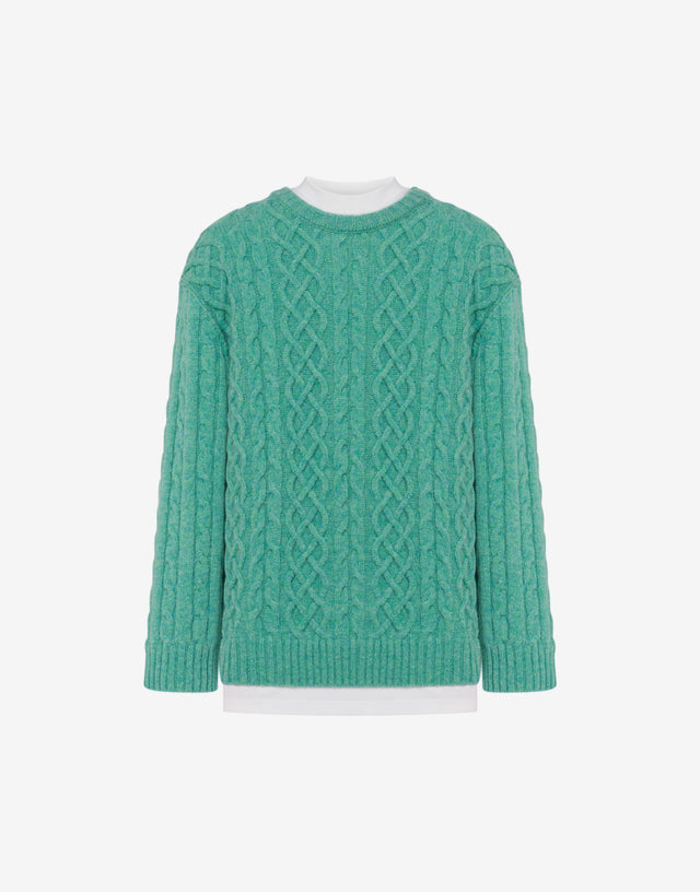 Pull en laine Shetland  Vert d'eau Moschino 0