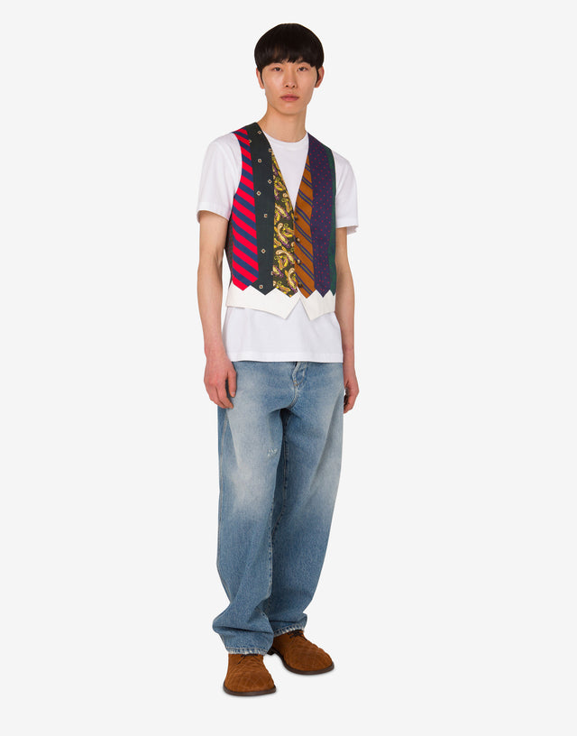 Gilet in gabardina di cotone Archive Multicolor Moschino 1