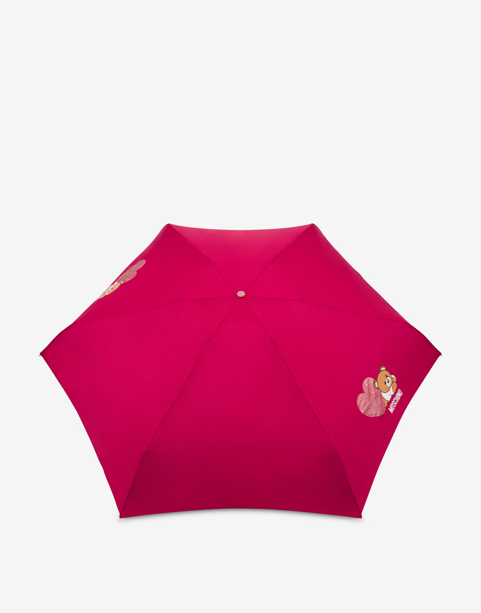 Supermini umbrella with Teddy Love Red Moschino 0