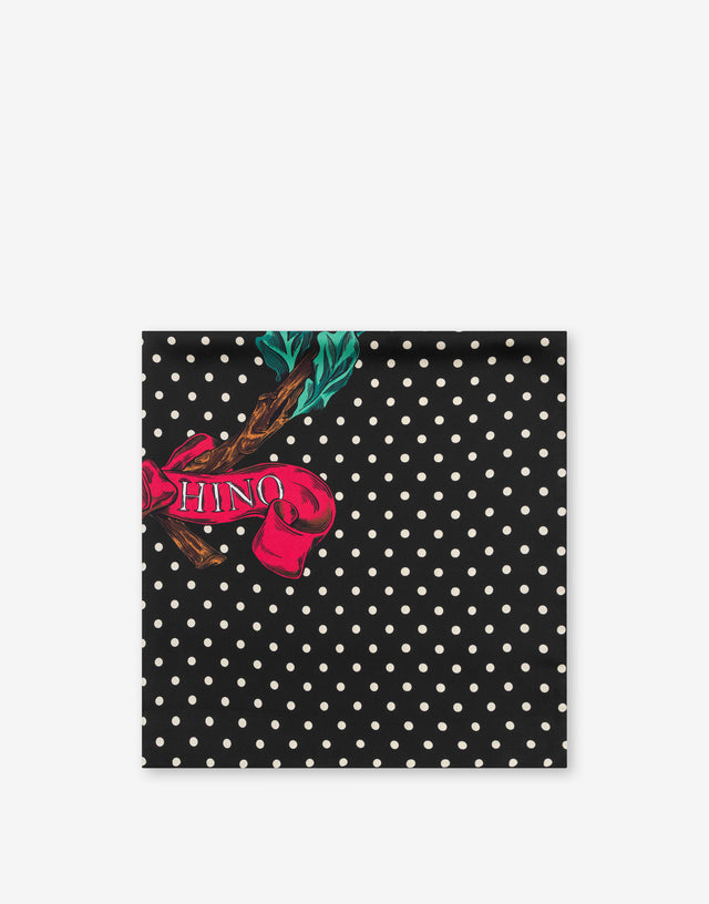Echarpe en soie Laurel Crown Noir Moschino 1
