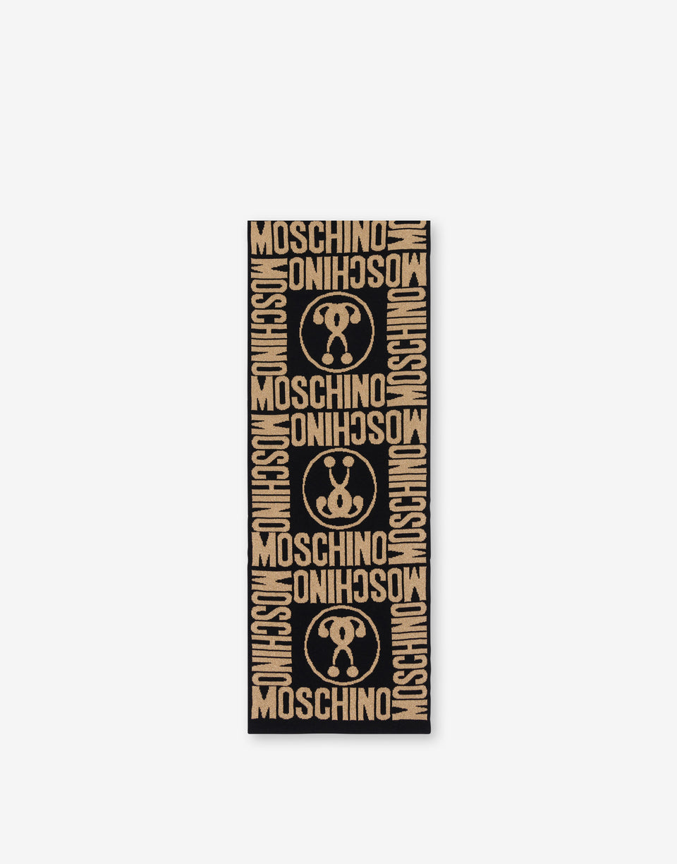Double Question Mark scarf Black Moschino 0