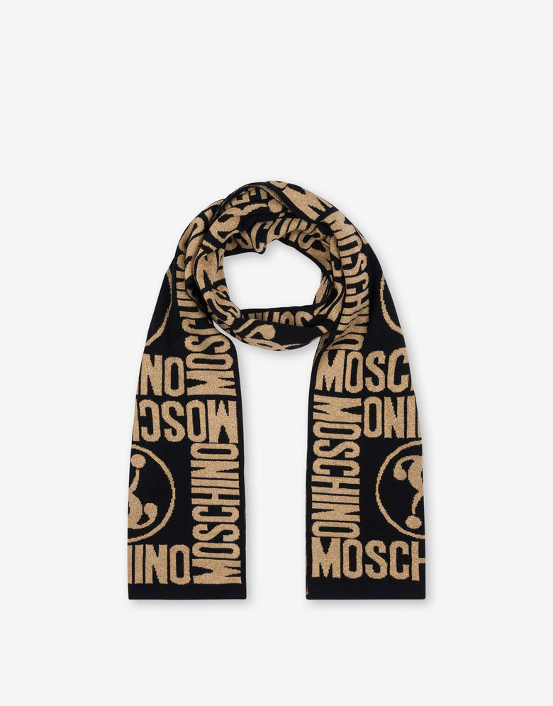 Double Question Mark scarf Black Moschino 1