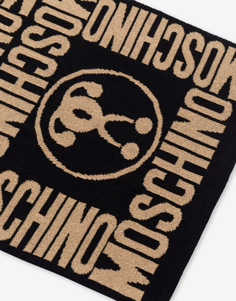 Double Question Mark scarf Black Moschino 2