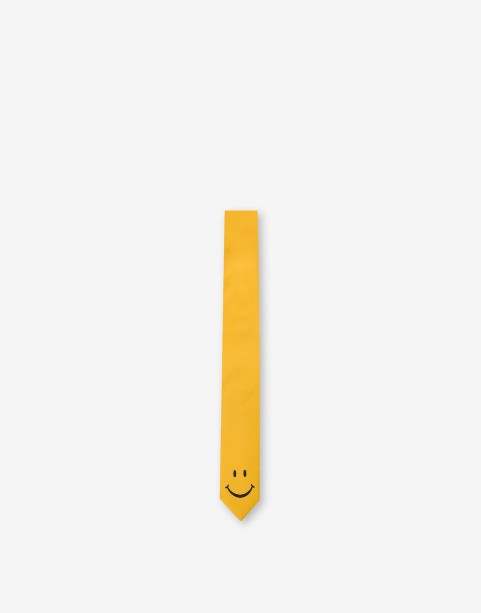 Corbata de seda Smiley Amarillo Moschino 0