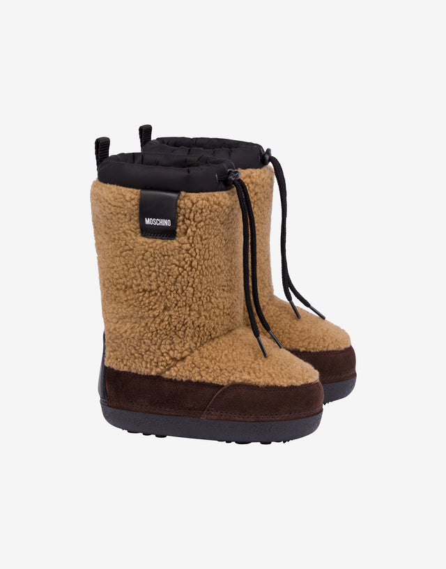 Botas de nieve de tejido suave Marrón Moschino 0