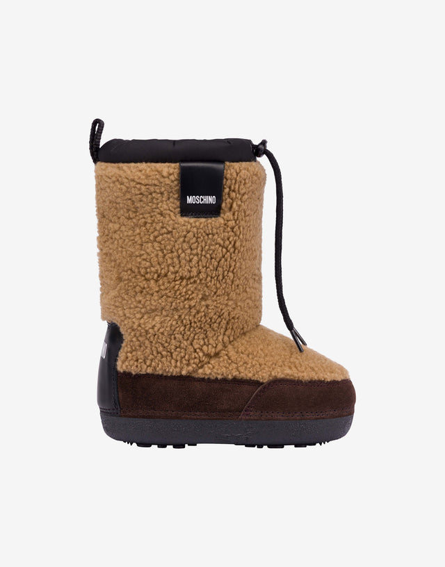 Botas de nieve de tejido suave Marrón Moschino 1