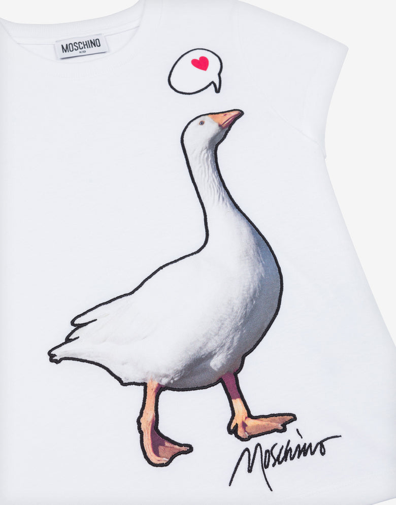 Jersey T-shirt Goose White Moschino 2