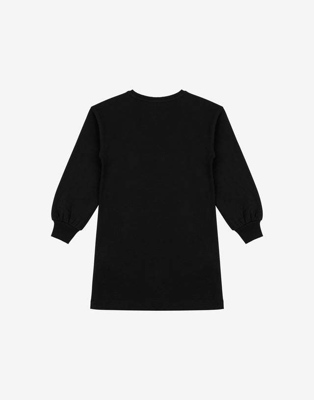 Abito in felpa di cotone stampato Nero Moschino 1