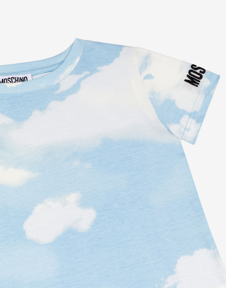 Allover Clouds jersey t-shirt Light blue Moschino 2
