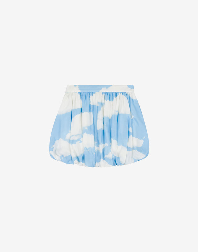 Gonna in crêpe Allover Clouds Azzurro chiaro Moschino 1