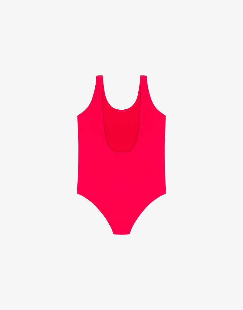 Lycra one-piece swimsuit Lettering Logo Red Moschino 1