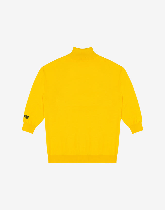 Abito in maglia di lana Smiley® Embroidery Giallo zafferano Moschino 1
