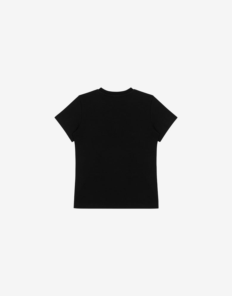Logo Print jersey T-shirt Black Moschino 1