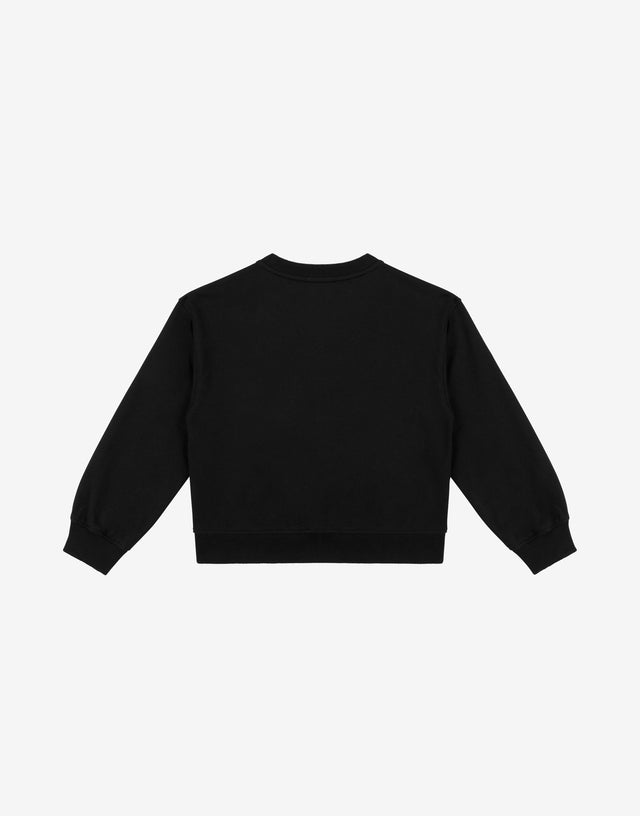 Felpa in cotone Laurel Crown Nero Moschino 1