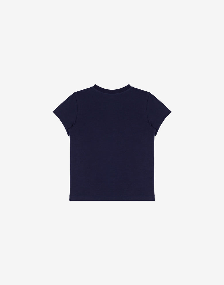 Jersey T-shirt Lettering Logo Dark blue Moschino 1