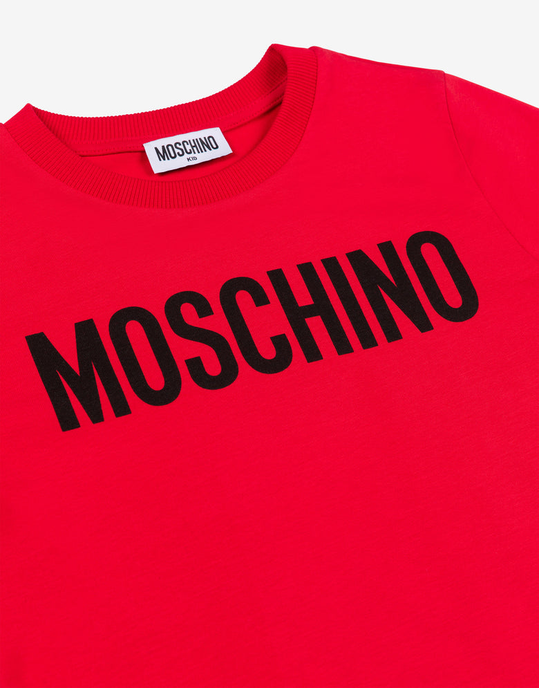 Jersey T-shirt Lettering Logo Red Moschino 2