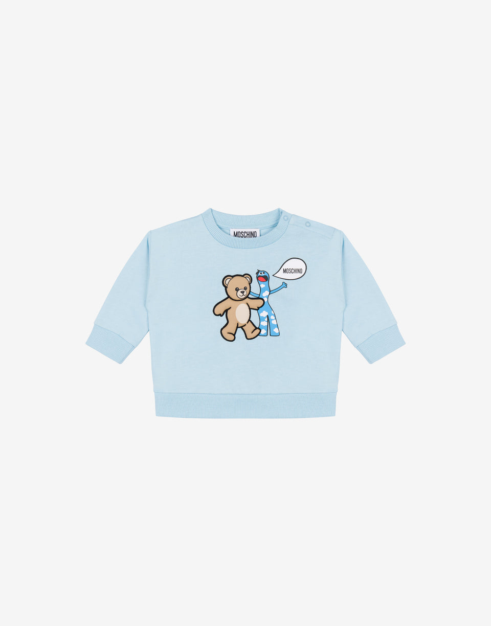 Felpa in cotone Moschino Teddy Bear Blu cielo Moschino 0