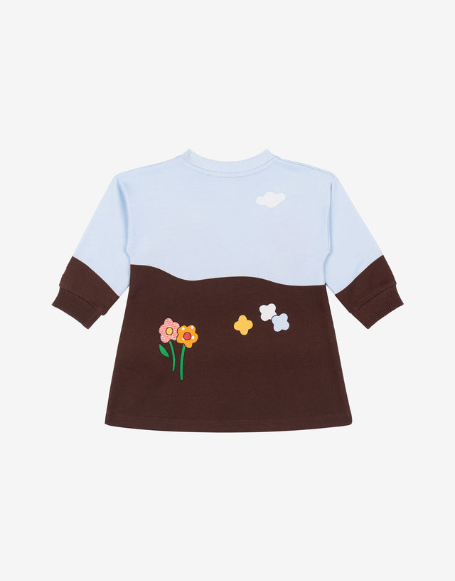 Abito in felpa di cotone Archive Azzurro Moschino 1